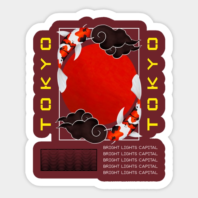 Retro Japanese Style Tokyo Design Sticker by New East 